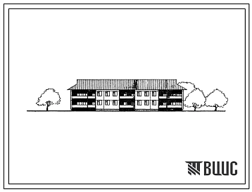 Типовой проект 151-26-72.83 Двухэтажный жилой дом для малосемейных на 24 квартиры с укрупненными элементами.