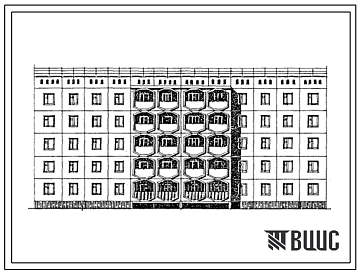 Типовой проект 76-0101сп.13.87 Блок-секция 5-этажная 20-квартирная рядовая 5.4-4.5 (шаг 3,0 и 3,6м). Для строительства в Узбекской ССР.