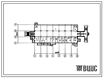 Типовой проект А-2-1200-290.84 А-3-1200-290.84 Отдельно стоящее заглубленное здание вспомогательного назначения, (убежище на 1200 человек, размеры убежища 42м на 18м, режимы вентиляции 1,2).