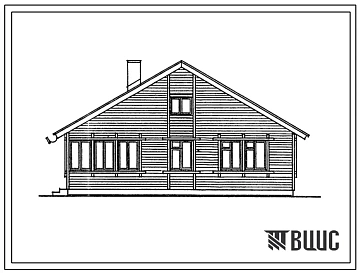 Типовой проект 181-219-28.87 Дом с трехкомнатной квартирой. Общая площадь 70 м2 (СТЕНЫ ИЗ ПАНЕЛЕЙ С ДЕРЕВЯННЫМ КАРКАСОМ И УТЕПЛИТЕЛЕМ, Перекрытия деревянные. Полное инженерное благоустройство, Ориентация свободная, Одноэтажные