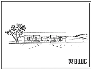 Типовой проект 182-115-55 Одноэтажный двухквартирный жилой дом с трехкомнатными квартирами 3Б-для строительства в 1В климатическом подрайоне.