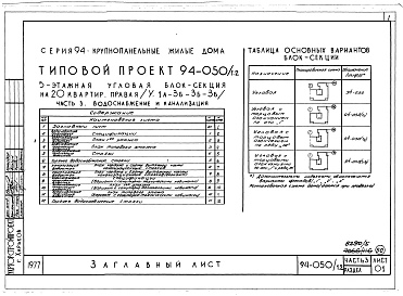 Альбом 5 Часть 1 Архитектурно-строительные чертежи выше отм.0.000. Часть 2 Отопление и вентиляция Раздел 2-1 С радиаторами и конвекторами. Часть 3 Водоснабжение и канализация выше отм.0.000. Часть 4 Газоснабжение. Часть 5 Электроснабжение. Часть 6 Слабото