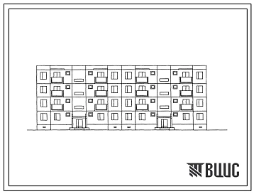 Типовой проект 127-07С Четырехэтажная крупнопанельная двойная блок-секция на 16 квартир (трехкомнатных 3А-4, трехкомнатных 3Б-4, четырехкомнатных 4А-4, четырехкомнатных 4Б-4). Для строительства в 4 климатическом районе Грузинской ССР с сейсмичностью 7 бал