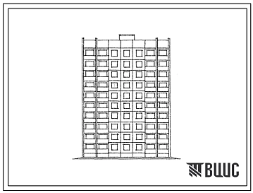 Типовой проект 121-0165.13.87 Блок-секция рядовая 10-этажная 40-квартирная 3-2-1-3 (для условий применения в Чувашской АССР)