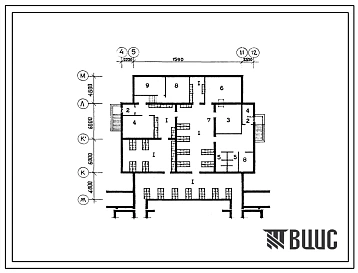 Типовой проект П-3(4)-230(215-1-310.85) Хозяйственно-бытовые помещения в техподполье детского яслей-сада на 190 мест, (убежище на 230 человек, размеры убежища 21,6м на 21м, режимы вентиляции 1,2,3).