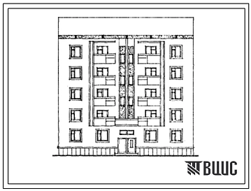 Типовой проект 70-073с.01.13.86 5-этажная 15-квартирная торцевая правая блок-секция 3Б-1Б-2Б. Конструктивный вариант с объемными сантехкабинами для г. Алма-Аты