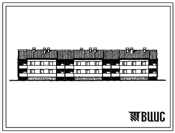 Фасады Типовой проект 111-26-95.85 2-этажный 3-секционный 16-квартирный жилой дом (наружные стены из Аглопоритобетонных панелей). Для строительства во 2 климатическом районе Украинской ССР (Полтавская область).