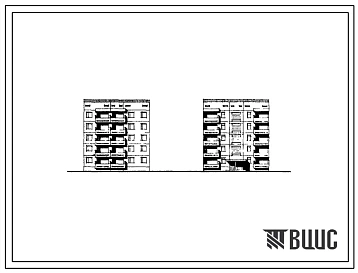 Типовой проект 135-0141с/1 Пятиэтажная блок-секция рядовая правая с торцевыми окончаниями на 10 квартир (двухкомнатных 2Б-5 трехкомнатных 3Б-5). Для строительства в 4 климатическом районе сейсмичностью 7 и 8 баллов