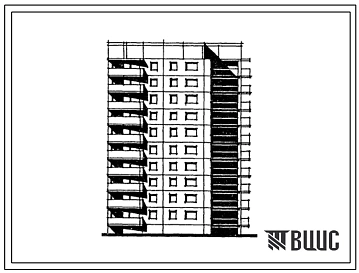 Типовой проект 121-0193.13.88 Десятиэтажная блок-секция угловая на 40 квартир. Для Челябинска