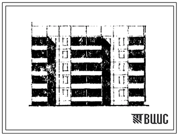 Типовой проект 105-051с/1 Пятиэтажная блок-секция торцевая правая на 25 квартир (однокомнатных 1Б-10, двухкомнатных 2Б-10, трехкомнатных 3Б-5). Для строительства в 4 климатическом районе Киргизской ССР сейсмичностью 9 баллов