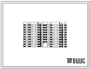 Типовой проект 90-0130.13.87 9-этажная рядовая блок-секция на 72 квартиры 1.2.3.4 с проездом. Для строительства в Белорусской ССР.