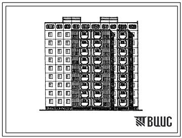 Типовой проект 105-0129.1сп.13.87 Блок-секция 9-этажная 45-квартирная торцевая правая 1.1.3-3.3 для г.Чимкента. (Вариант проекта для строительства в г.Джамбуле на обычных грунтах 105-0129.2с.13.87).