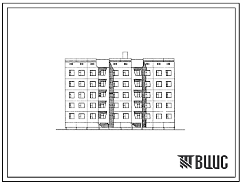 Фасады Типовой проект 112-050м.13.86 Пятиэтажное блок-секционное общежитие на 120 мест для Якутской АССР