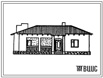 Типовой проект 185-42-160с.13.87 Одноэтажный одноквартирный 3-комнатный жилой дом (для Азербайджанской ССР)