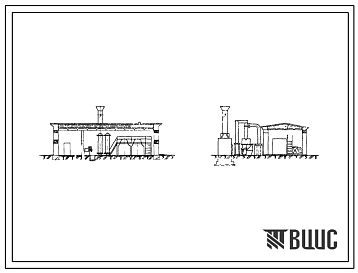 Типовой проект 903-1-63С, тип 2 Котельная на 2 котла «Универсал-6» поверхностью нагрева по 33,0 м2. Топливо антрацит, каменные и бурые угли. Теплоноситель пар.