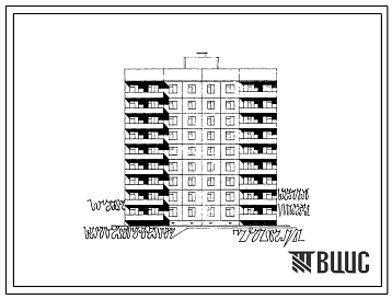 Типовой проект 170-05 Блок-секция рядовая-торцевая девятиэтажная 36-квартирная 3Б-2Б-2Б-3Б из объемных блоков. Для Кременчугского ДСК-3.