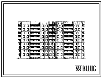 Типовой проект 97-018 9-этажная сдвоенная поворотная блок-секция на 72 квартиры (однокомнатных 1Б-18, двухкомнатных 2Б-18, трехкомнатных 3А-18, четырехкомнатных 4Б-18) для строительства в 1 климатическом районе, в 1В климатическом подрайоне.