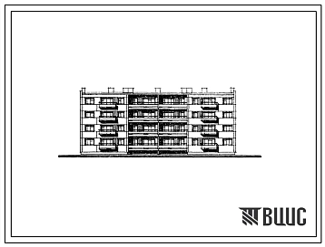 Типовой проект 111-25-17/1 Четырехэтажный двухсекционный дом на 24 квартиры (однокомнатных 1А-8; двухкомнатных 2Б-8; трехкомнатных 3А-8).