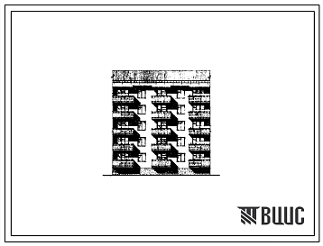 Типовой проект 70-065с/1 Пятиэтажная рядовая блок-секция на 15 квартир (двухкомнатных 2А — 5, 2Б — 10).