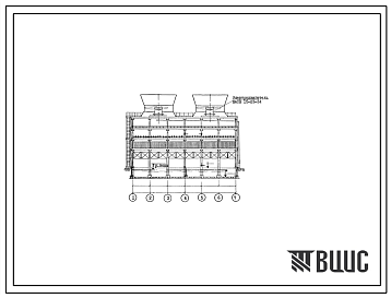 Типовой проект 901-6-48 Градирни с вентиляторами 2ВГ70 пленочные с секциями площадью 144 м.кв с каркасом из железобетонных элементов
