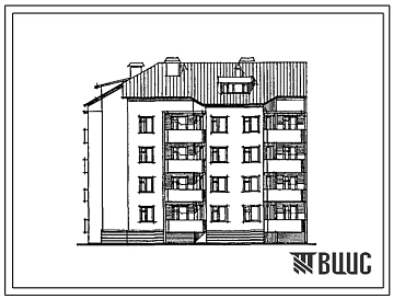 Типовой проект 192-053.90 Блок-секция 4-этажная 12-квартирная угловая 3Б-3Б-4Б из монолитного железобетона