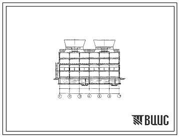 Типовой проект 901-6-99.89 Градирня двухсекционная с вентиляторами 2ВГ70 с секциями площадью 192 м2 с каркасом из железобетонных элементов. Условия строительства обычные (вариант – сейсмичность 8 баллов)
