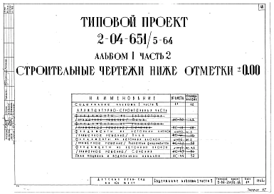 Альбом 1 Часть 2 Строительно-монтажные чертежи ниже отметки 0.00