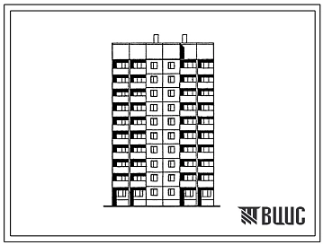 Типовой проект 1ЛГ-602-024.13.87 Блок-секция рядовая с торцевыми окончаниями 10-этажная 39-квартирная 1-1-2-2. Для строительства в Латвийской ССР.