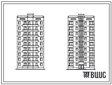 Типовой проект 135-0122с.86 9-этажная 18-квартирная рядовая с торцовыми окончаниями блок-секция 3Б-2Б