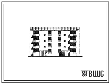Типовой проект 155-01с Четырехэтажная блок-секция рядовая на 16 квартир (двухкомнатных 2Б-8, трехкомнатных 3А-8). Для строительства в 4А климатическом подрайоне сейсмичностью 7, 8 и 9 баллов на непросадочных и просадочных грунтах 1 и 2 типа