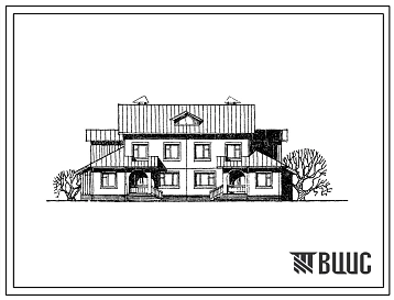 Типовой проект 141-135-191/1 Двухэтажный двухквартирный жилой дом с пятикомнатными квартирами в двух уровнях.