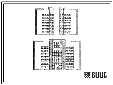 Типовой проект 252-04-65.88 Диагностический центр типа «А». Здание семиэтажное. Каркас по серии 1.020-1/83. Стены из легкобетонных панелей по серии 1.030.1-1.