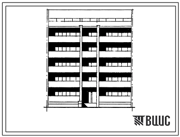 Типовой проект 103-038/1 Пятиэтажная блок-секция с торцевыми окончаниями на 10 квартир (трехкомнатных 3Б-6, четырехкомнатных 4Б-4). Для строительства во 2Б и 2В климатических подрайонах Латвийской ССР