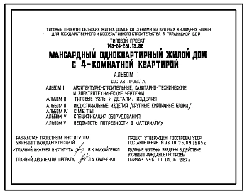 Типовой проект 143-24-281.13.88 Мансардный одноквартирный жилой дом с 4-комнатной квартирой