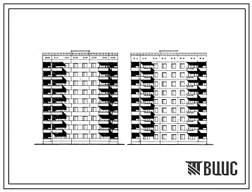 Типовой проект 135-02/1 Девятиэтажная блок-секция рядовая 2Б-2Б-3А-3А на 36 квартир.