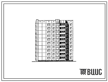 Типовой проект 97-0427с.13.90 Блок-секция 10-этажная 40-квартирная торцевая угловая левая 2-2-3-3 (для строительства в г. Ангарске)
