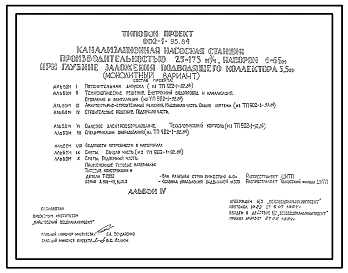 Типовой проект 902-1-95.84 Канализационная насосная станция производительностью 25-173 куб.м/ч напором 6-65м при глубине заложения подводящего коллектора 5,5м (монолитный вариант)