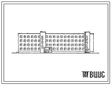 Типовой проект ЦВП-80.82.Т (03-76-КК) Казарма солдатская на 400 человек со стенами из кирпича и внутренним железобетонным каркасом серии ИИ-04 (Блок душевых помещений на 1-м этаже)