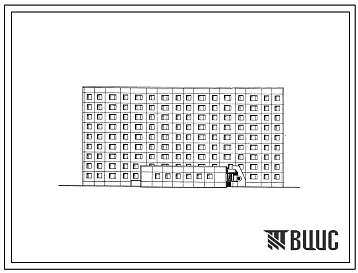 Типовой проект 161-97-281.86 Общежитие 9-этажное на 413 мест для рабочих и служащих