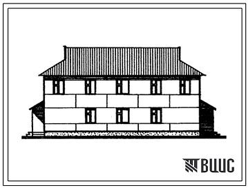 Типовой проект 111-26-86.83 Двухэтажный четырехквартирный жилой дом с поэтажным расположением 2-3-комнатных квартир для государственного и кооперативного строительства.