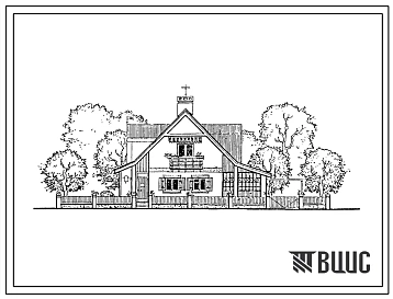 Типовой проект 184-000-382.86 Одноквартирный мансардный трехкомнатный жилой дом из местных материалов с печным отоплением для индивидуальных застройщиков