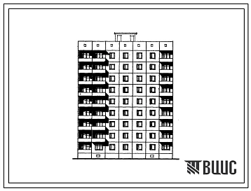 Типовой проект 94-0103.83 Блок-секция 9-этажная 36-квартирная торцевая правая 3Б-2Б-2Б-2Б. Для строительства в Киевской области.