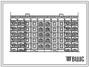 Типовой проект 105-0137с.13.87 Блок-секция 5-этажная 30-квартирная 2.1.3-3.1.2 рядовая с торцевыми окончаниями. Для строительства в Киргизской ССР.