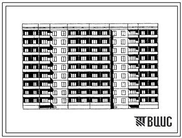 Типовой проект 96-037 Девятиэтажная блок-секция РТ-1А.1Б.2Б.4Б (спаренная) на 72 квартиры