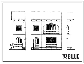 Типовой проект 228-07сп.84 2-этажная блок-квартира типа 4Б в двух уровнях. Для строительства в 4А и 4Г климатических подрайонах Узбекской ССР сейсмичностью 7,8,9 баллов на грунтах 2 типа просадочности.