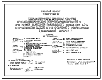 Типовой проект У.902-1-209.92 Канализационная насосная станция производительностью 800-1400 м3/ч, напором 80 м при глубине заложения подводящего коллектора 7,0 м с применением блоков агрегированного оборудования (монолитный вариант)