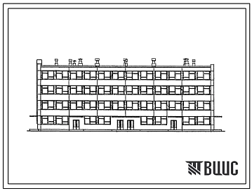 Типовой проект 504-8 Блок служебно-технического здания для морских портов на 200 человек в максимальную смену (для пылящих и непылящих грузов)