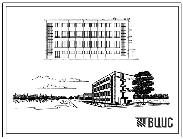 Типовой проект 501-230 Дом связи для отделенческих и крупных станций объемом 6814 м3, тип 4 (каркасно-панельный)