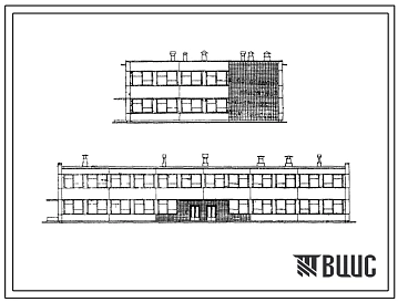 Типовой проект 504-22 Блок служебно-технического здания для морских портов на 100 человек.