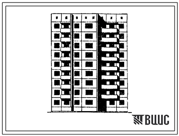 Типовой проект 97-063/1 Блок-секция 9-этажная рядовая левая с торцовыми окончаниями на 36 квартир (однокомнатных 1А-9, 1Б-9, двухкомнатных 2Б-9, четырёхкомнатных 4Б-9).Для строительства в 1В климатическом подрайоне г.Новокузнецка.